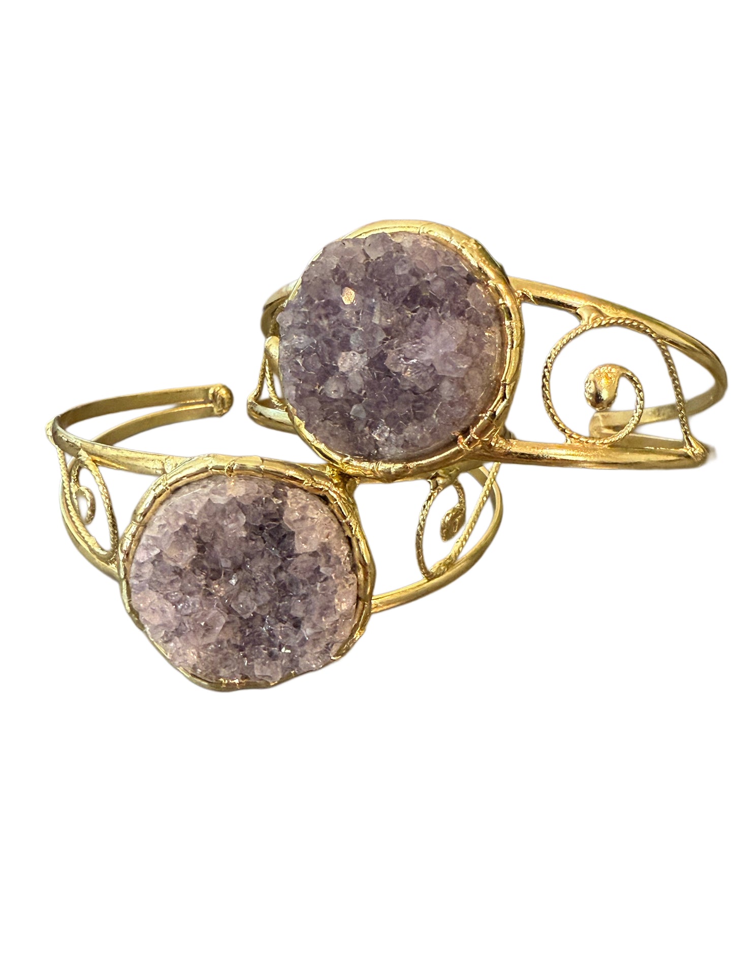 Rough Amethyst Gold Plated Cuff