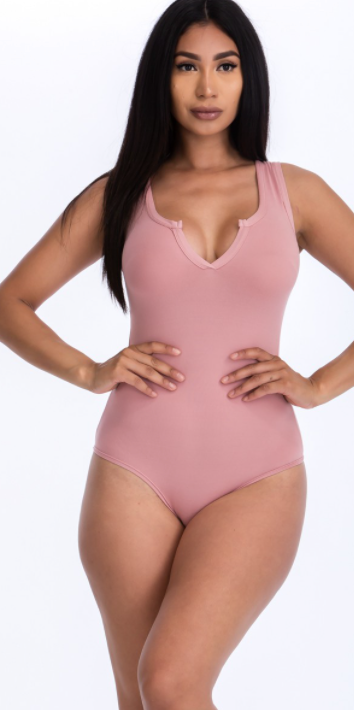 Split V-Neck Bodysuit