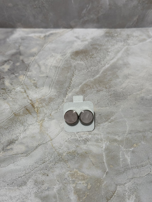 Pink Quartz Studs