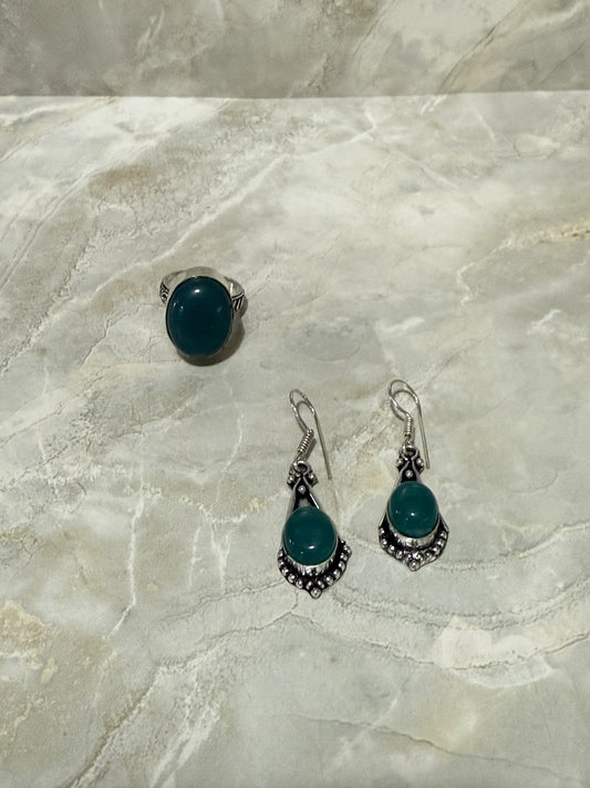 Synthetic Amazonite Jewelry Set