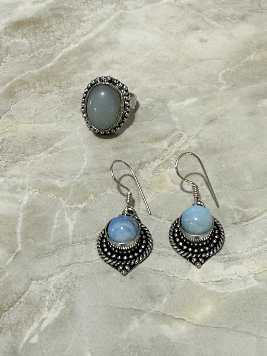 Synthetic Opal Lite Jewelry Set