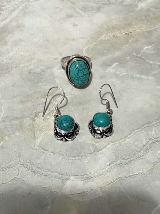 Synthetic Turquoise Jewelry Set